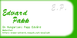 edvard papp business card