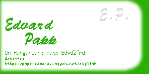 edvard papp business card